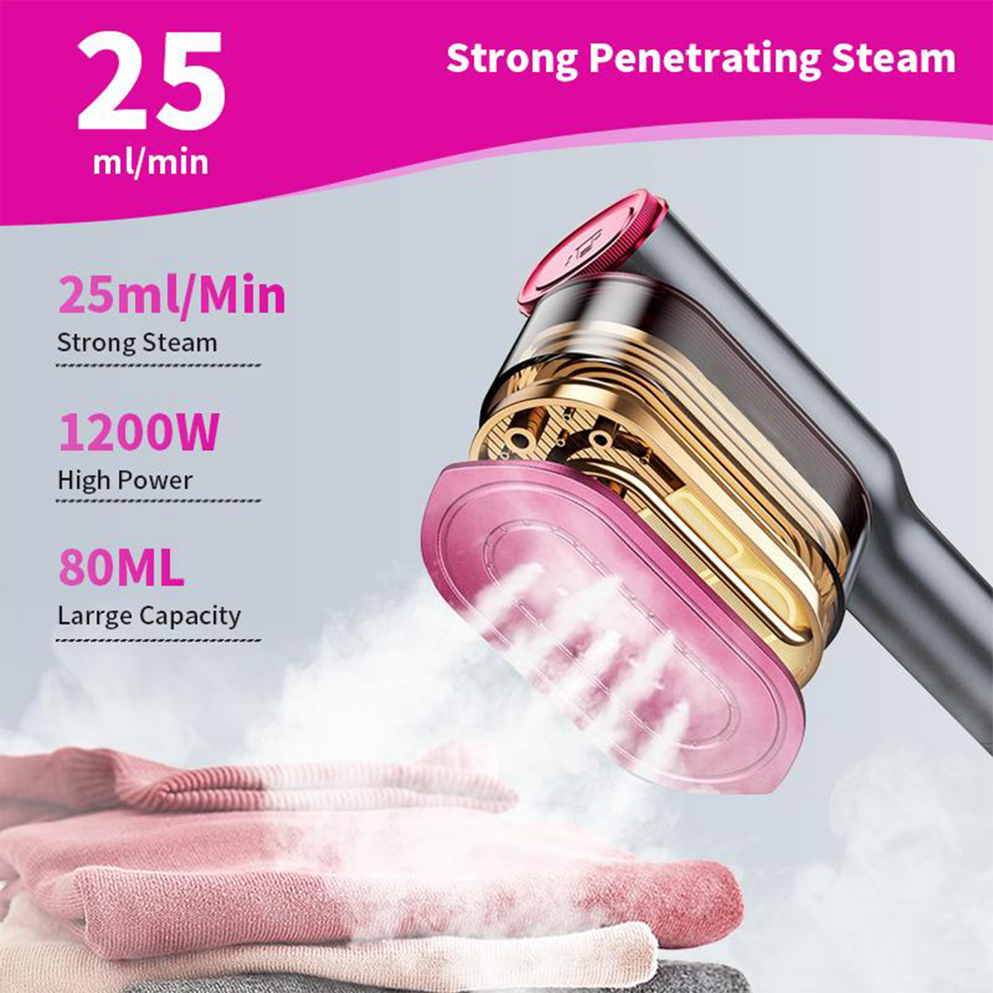 Mr.Smile™ 2-in-1 Steamer & Iron - Portable, Fast Heat-up, Travel Size