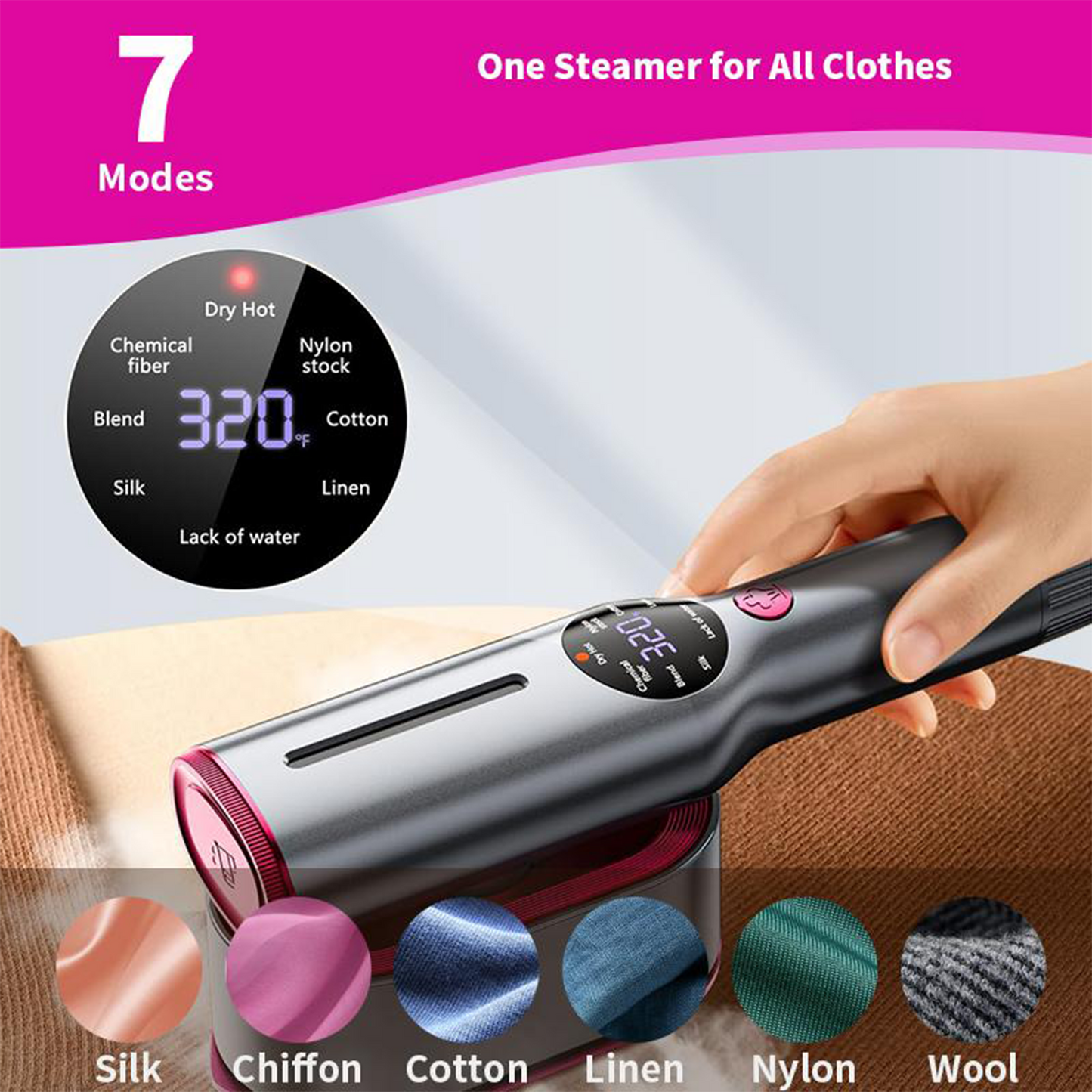 Mr.Smile™ 2-in-1 Steamer & Iron - Portable, Fast Heat-up, Travel Size